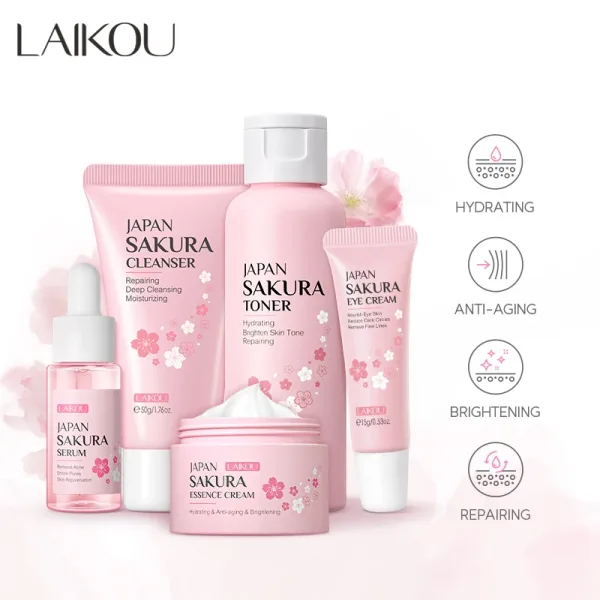 Laikou-Suero Para El Cuidado De La Piel Sakura, Crema Rejuvenecedora Hidratante