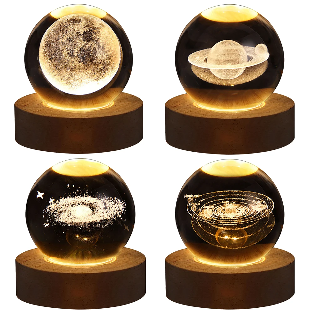 Lámpara De Bola De Cristal 3D: Proyecciones Planetarias Y Galaxia Lámpara De Bola De Cristal 3D: Proyecciones Planetarias Y Galaxia