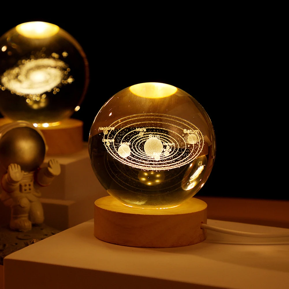Lámpara De Bola De Cristal 3D: Proyecciones Planetarias Y Galaxia Lámpara De Bola De Cristal 3D: Proyecciones Planetarias Y Galaxia