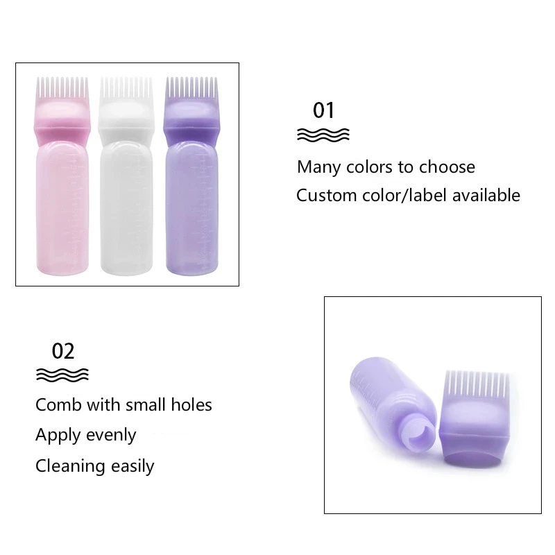 Botella Aplicadora De Aceite Para El Cabello De 3 Colores