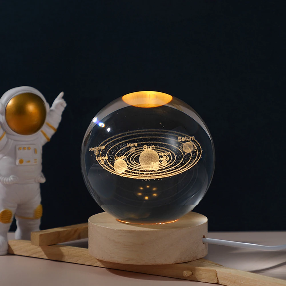 Lámpara De Bola De Cristal 3D: Proyecciones Planetarias Y Galaxia Lámpara De Bola De Cristal 3D: Proyecciones Planetarias Y Galaxia