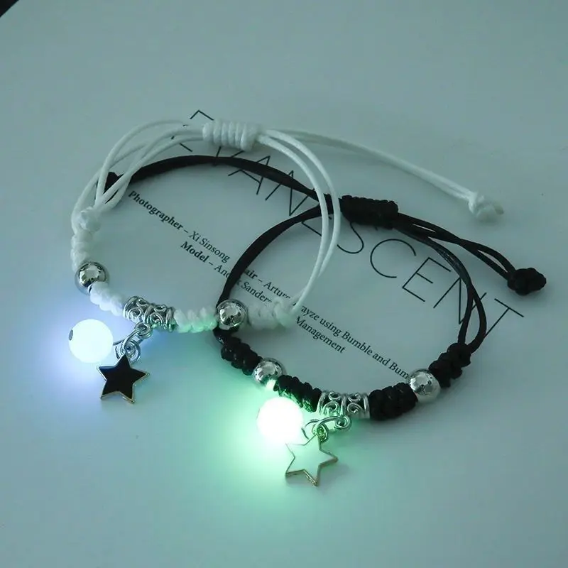 Pulsera Luminosa Unisex Con Cuentas: Estilo Y Brillo En Un Solo Accesorio