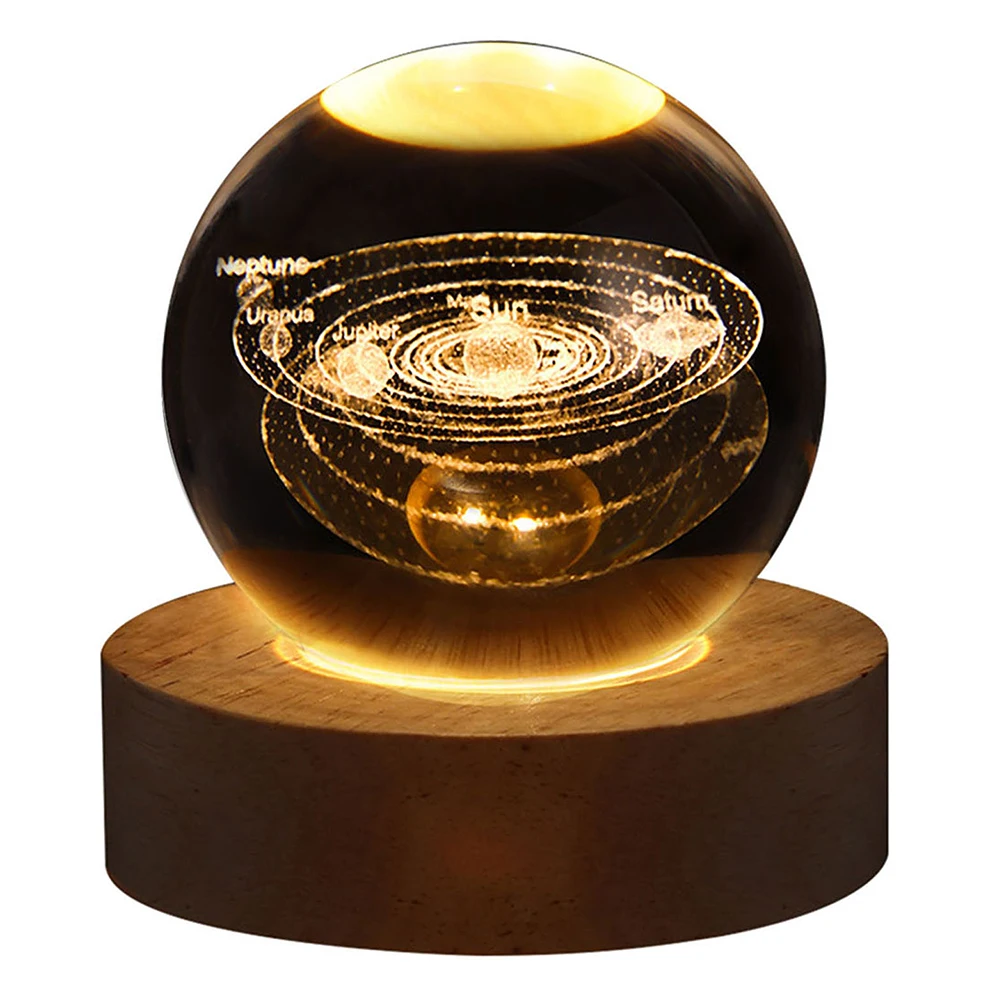 Lámpara De Bola De Cristal 3D: Proyecciones Planetarias Y Galaxia Lámpara De Bola De Cristal 3D: Proyecciones Planetarias Y Galaxia