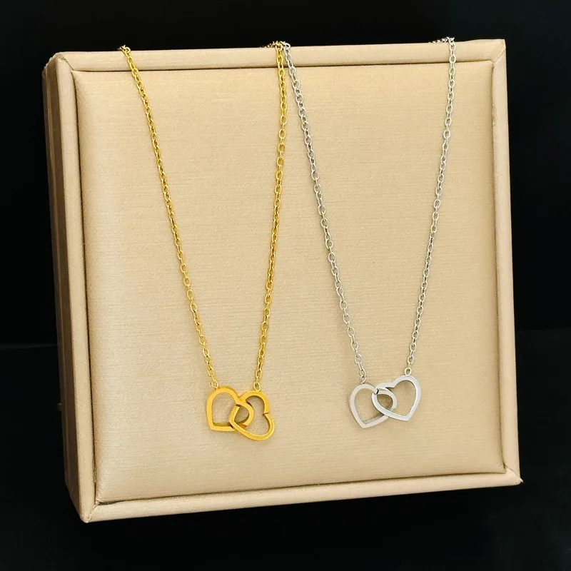Collar Doble Corazón: Elegancia Y Estilo Para Mujeres