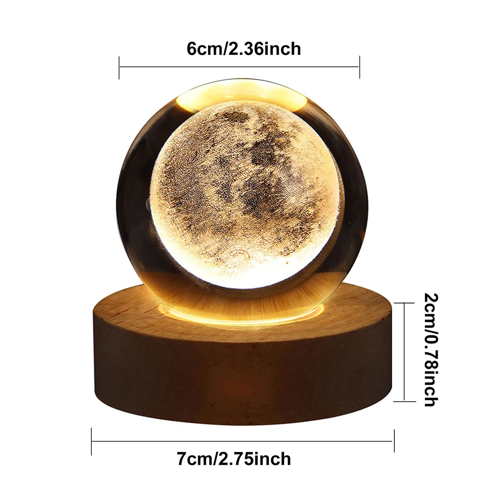 Lámpara De Bola De Cristal 3D: Proyecciones Planetarias Y Galaxia Lámpara De Bola De Cristal 3D: Proyecciones Planetarias Y Galaxia