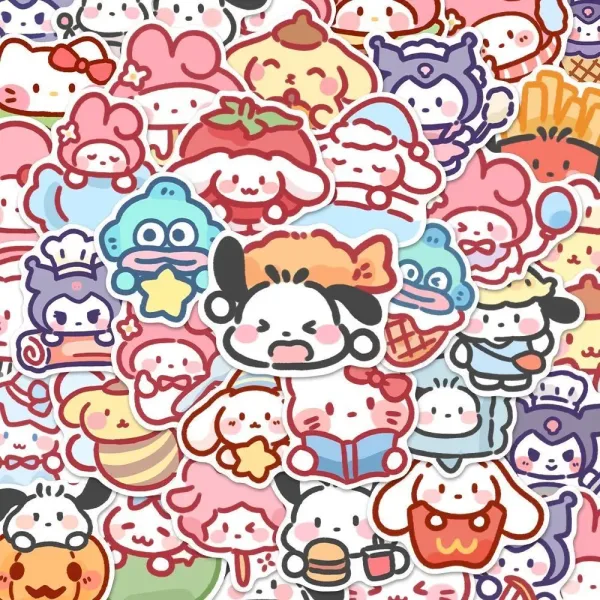 Pegatinas Bonitas De Dibujos Animados Sanrio: Dale Un Toque Adorable A Tus Objetos