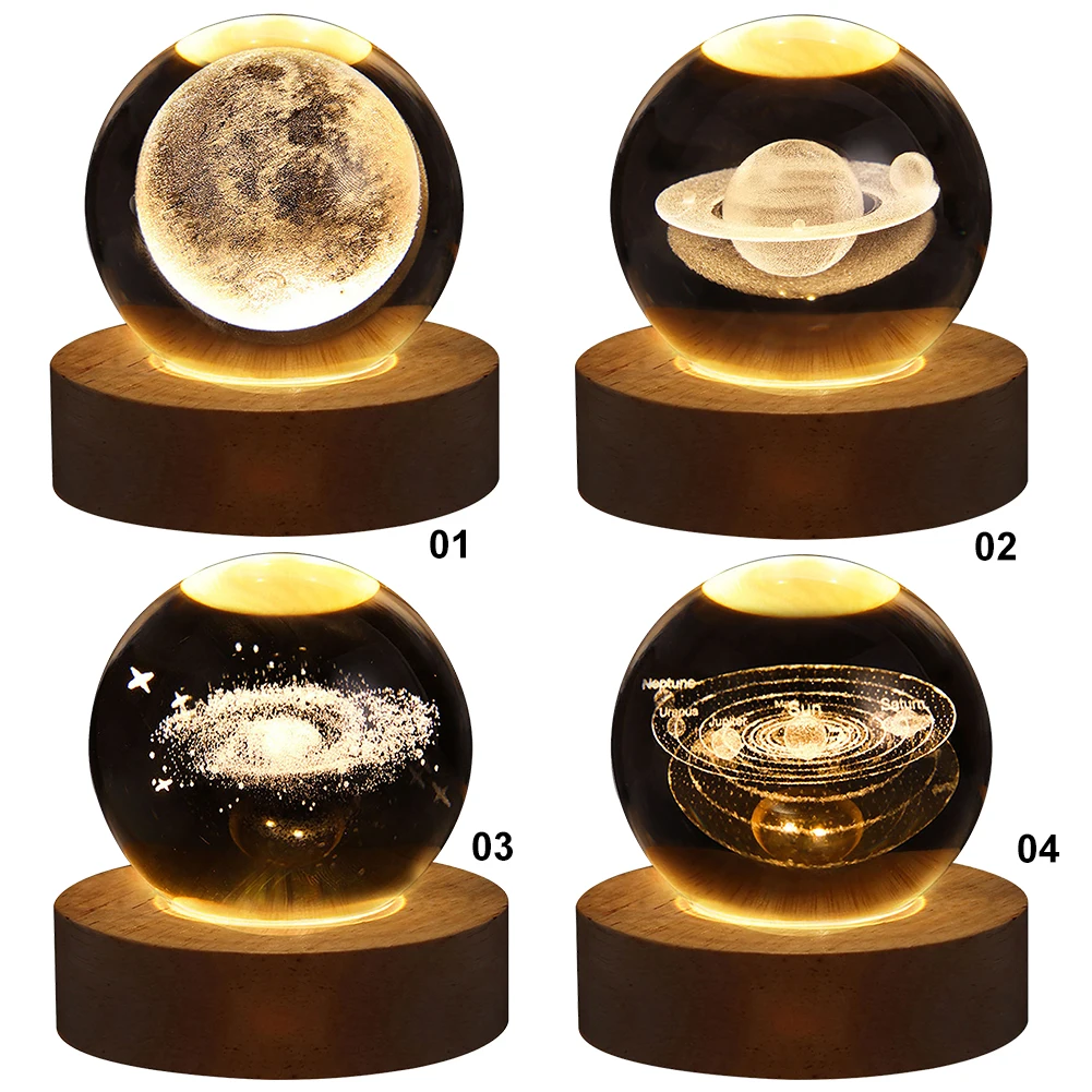 Lámpara De Bola De Cristal 3D: Proyecciones Planetarias Y Galaxia Lámpara De Bola De Cristal 3D: Proyecciones Planetarias Y Galaxia