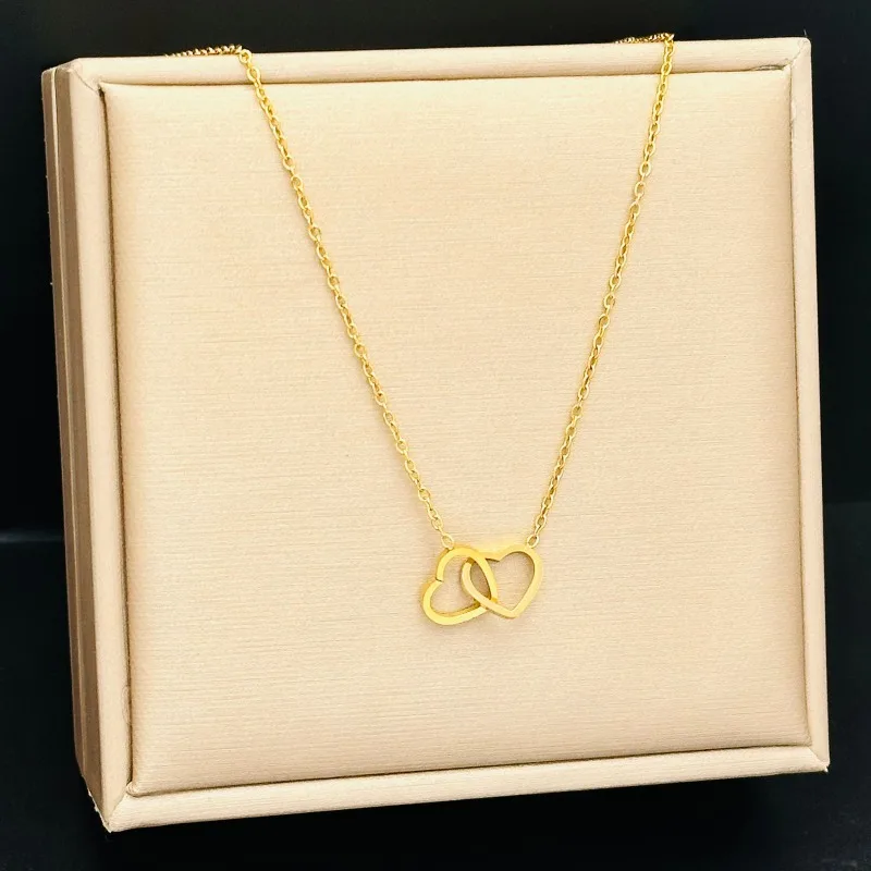 Collar Doble Corazón: Elegancia Y Estilo Para Mujeres