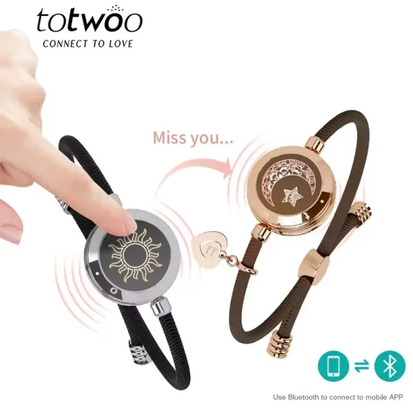 Imagen Del Producto Pulseras Táctiles De Larga Distancia Para Parejas: Totwoo, Luz Y Vibración | Compra Online En Tiendafiable